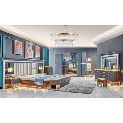 Ensemble de lit double en bois de haute qualité en bois de luxe