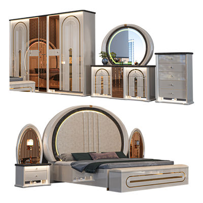 Ensembles de chambre à coucher turcs complets, meubles de chambre à coucher, lit king size, cadre en bois royal, meubles de chambre à coucher modernes et luxueux