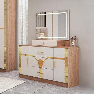 Meuble De Chambre Meubles de chambre modernes Ensemble de taille king Lit cadre en bois Maison de luxe Ensemble de meubles turcs