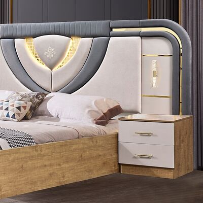 Ensemble Lit Armoire Et Coiffeuse Meubles Turcs Chambres à Coucher Luxe Lit King Size Meubles de Chambre en Bois Modernes