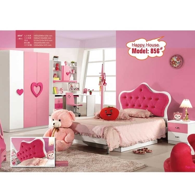 Meubles de chambre à coucher de filles de Cappellini avec princesse Bed de rose de bureau 1280*2050mm