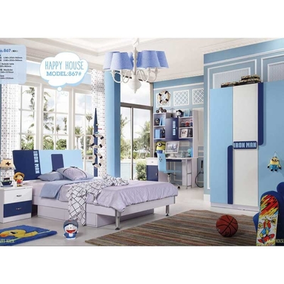 ODM d'OEM élégant de meubles d'enfants de bleu marine de chambre à coucher d'enfants de forces de défense principale d'ensemble