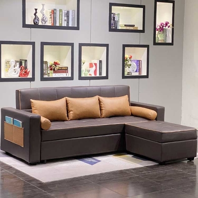 Bois solide Sofa Bed With Chaise d'unité centrale en bois sectionnel de Cappellini 2.2m