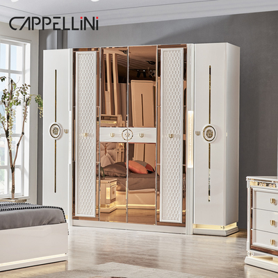 Luxe Royal Moderne cadre en bois Double lit King Size Tête de lit en cuir maison classique Reine Meubles en bois de chambre complète