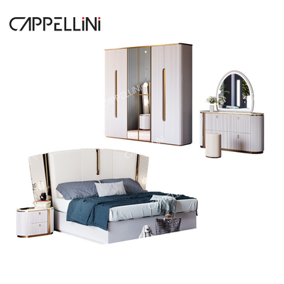 Villa moderne Blanc en bois de taille royale Chambres à coucher maison double Queen Luxe en bois ensemble de meubles de chambre complète