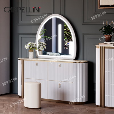 Villa moderne Blanc en bois de taille royale Chambres à coucher maison double Queen Luxe en bois ensemble de meubles de chambre complète