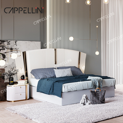 Villa moderne Blanc en bois de taille royale Chambres à coucher maison double Queen Luxe en bois ensemble de meubles de chambre complète