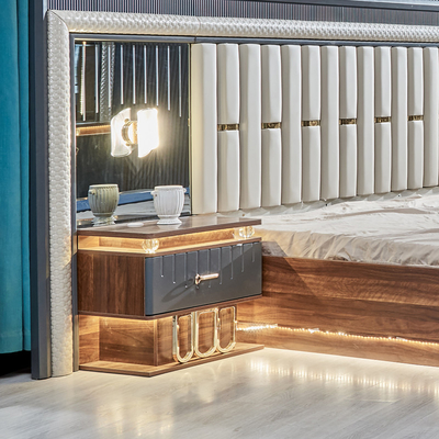 Ensemble de lit double en bois de haute qualité en bois de luxe