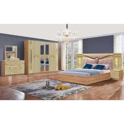 2025 Meuble de chambre à coucher en bois de taille King Turc Ensemble de meubles de chambre à coucher en bois cadre de maison Lit double Pas cher Ensemble de meubles de chambre de luxe