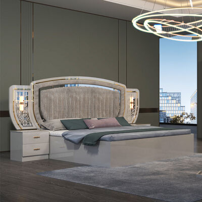 Gros de 5 pièces de meubles de chambre modernes maison appartement cadre en bois complet lit double de luxe king size