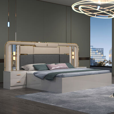 Chambre à coucher Ensemble complet Meubles Chambre à coucher Meubles Couleur Adolescent Bois personnalisé Meubles de maison blancs Ensembles modernes