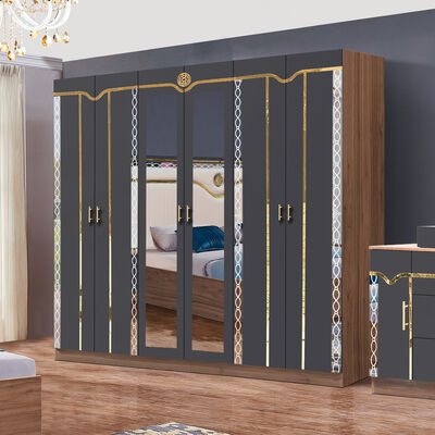 Chine en gros bon marché en bois MDF king taille lit ensemble 5 pièces chambre double moderne luxe cadre en bois chambre ensemble meubles