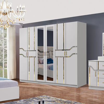 Chine en gros bon marché en bois MDF king taille lit ensemble 5 pièces chambre double moderne luxe cadre en bois chambre ensemble meubles