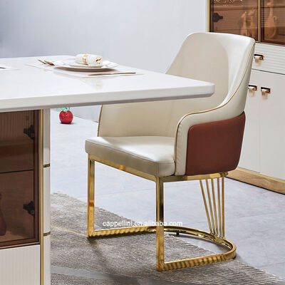 Ensemble de salle à manger de luxe moderne blanc 6 places, meubles de salle à manger en bois, ensemble complet de table à manger avec cadre en bois et 4 chaises