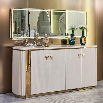 Maison moderne de luxe Table à manger et chaises en bois Ensemble de 6 places Meubles blancs Ensemble complet de salle à manger en bois