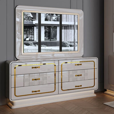 Ensemble de chambre moderne de luxe royale en bois de taille royale Chambre à coucher maison Chambre à double cadre en bois Ensemble de meubles de chambre