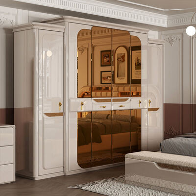 Ensembles de chambre à coucher de luxe royales de style européen, lit double moderne, rangement pour la maison, cadre en bois, ensemble complet de meubles de chambre à coucher king size