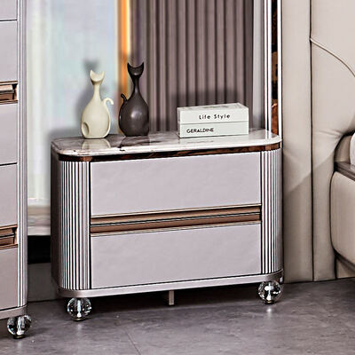 Lit double en cuir de luxe contemporain Ensemble de chambre à coucher complet Maître de chambre cadre en bois Ensemble de meubles de chambre moderne King Size