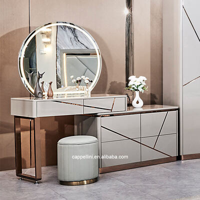 Chambre simple à double cadre en bois Lit de roi en cuir moderne en bois de luxe