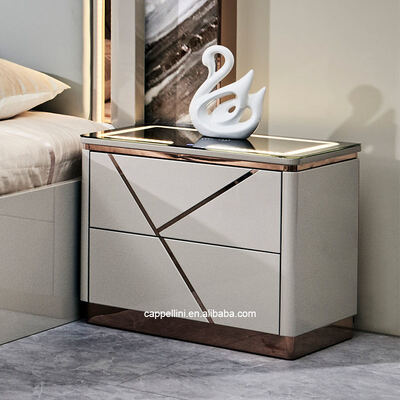 Chambre simple à double cadre en bois Lit de roi en cuir moderne en bois de luxe