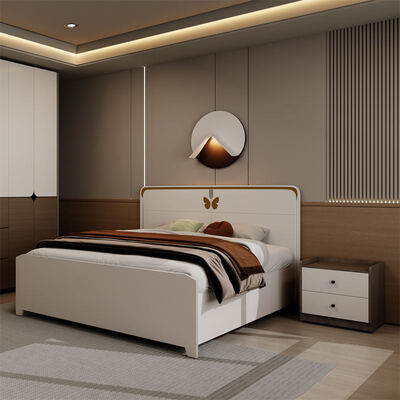 Hôtel moderne 3 5 étoiles Ensemble de chambre à coucher complet Lit en bois maison double rangement économiser de l'espace King Size Luxe ensemble de meubles de chambre