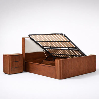 Moderne en bois massif de taille royale Ensemble de chambre à coucher Lit double Chambre maîtresse maison de rangement Cadre en bois Ensemble complet de meubles de chambre de luxe