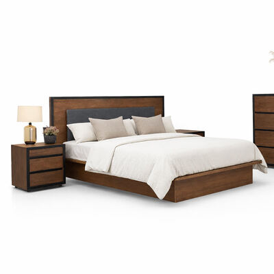 Ensemble de chambre en bois massif américain simple lit double réglable rangement de la maison cadre en bois roi taille meubles de chambre complets