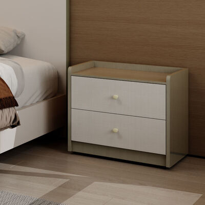 Ensembles de chambre en bois de luxe moderne Meubles avec rangement en reculant tête de lit éclairée et assemblage simple pour l'appartement d'hôtel à domicile