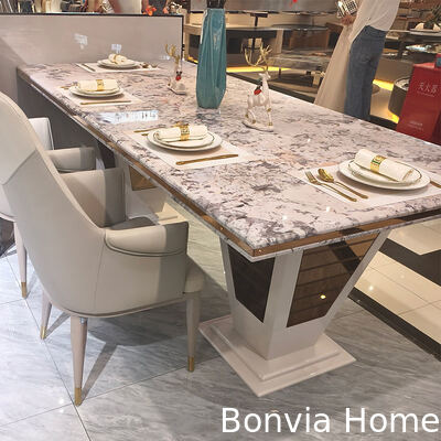 Ensemble de table à manger en bois de luxe moderne pour 6 personnes, rectangulaire, pour la maison et le restaurant, ensemble complet de meubles de salle à manger