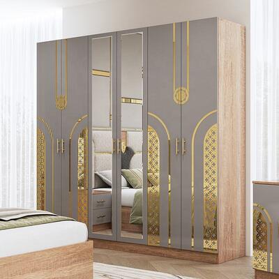 Chambre a Couch Ensemble de chambre à coucher turc taille roi Chambre de chambre à coucher double cadre en bois pas cher Luxe Ensemble de meubles de chambre moderne