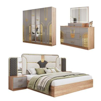 Chambre a Couch Ensemble de chambre à coucher turc taille roi Chambre de chambre à coucher double cadre en bois pas cher Luxe Ensemble de meubles de chambre moderne