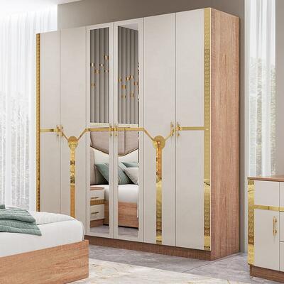 Meuble De Chambre Meubles de chambre modernes Ensemble de taille king Lit cadre en bois Maison de luxe Ensemble de meubles turcs