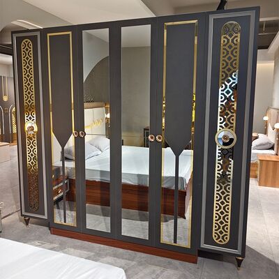 Foshan en gros Luxe Ensemble de chambre à coucher complet 5 pièces taille roi Lit Suite cadre en bois Ensemble de meubles de chambre moderne turc