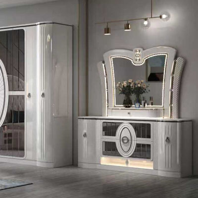 Ensemble de meubles de chambre à coucher de luxe moderne, prix en vrac, cadre de lit king Size, chambre principale, ensembles de chambre turcs complets avec lumières Led