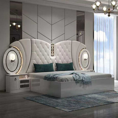 Ensemble de meubles de chambre à coucher de luxe moderne, prix en vrac, cadre de lit king Size, chambre principale, ensembles de chambre turcs complets avec lumières Led