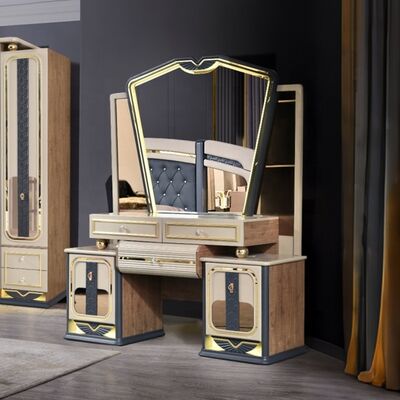 Chambre a Coucher Complet De Luxe Chambre à coucher Ensembles de grande taille Lit Chambre à la maison Chambre à double cadre en bois Ensemble de meubles de chambre moderne de luxe