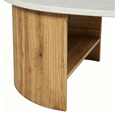 Meubles de salle à manger moderne Table à manger ovale en bois Base de rangement Nordique Restaurant à domicile Cuisine 6 places Table à manger