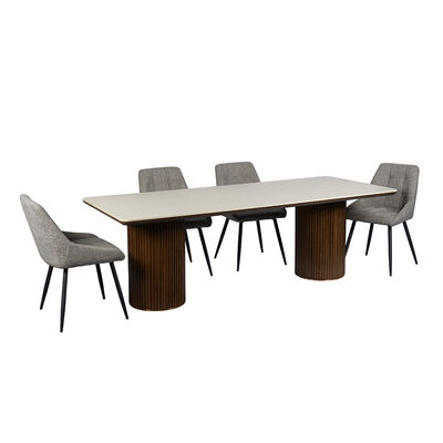 Ensemble Salle Manger Complète Table à manger en bois massif Table à manger en bois moderne à 6 places