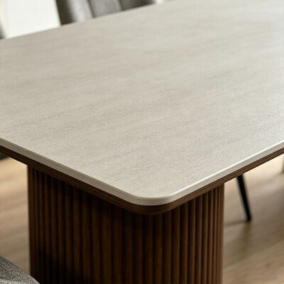 Ensemble Salle Manger Complète Table à manger en bois massif Table à manger en bois moderne à 6 places