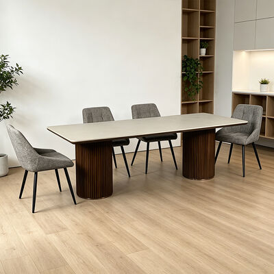 Ensemble Salle Manger Complète Table à manger en bois massif Table à manger en bois moderne à 6 places