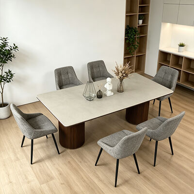 Ensemble Salle Manger Complète Table à manger en bois massif Table à manger en bois moderne à 6 places
