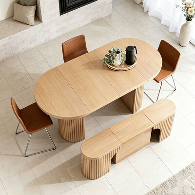 Table à manger nordique moderne extensible pliable en bois meubles de salle à manger minimaliste en bois massif
