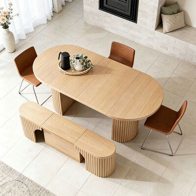Table à manger nordique moderne extensible pliable en bois meubles de salle à manger minimaliste en bois massif