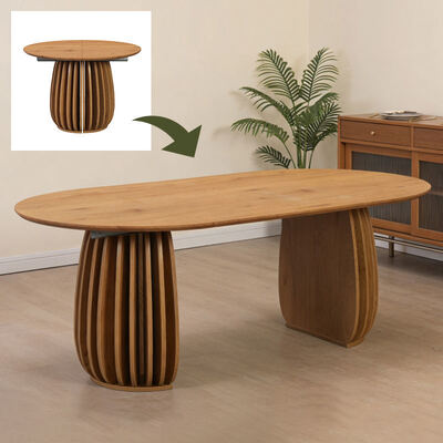 Table à manger pliable en bois moderne Meubles de salle à manger Réservatoire Nordique à domicile Luxe Table à manger extensible