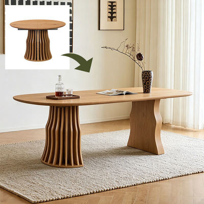 Vente en gros de tables à manger en bois modernes extensibles meubles de salle à manger pliants rondes réglables