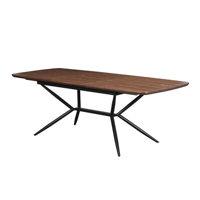 Table à manger rectangulaire minimaliste, meubles de salle à manger, cadre en métal, Table de cuisine, bord vivant, Table à manger moderne en bois, vente en gros