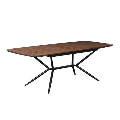 Table à manger rectangulaire minimaliste, meubles de salle à manger, cadre en métal, Table de cuisine, bord vivant, Table à manger moderne en bois, vente en gros