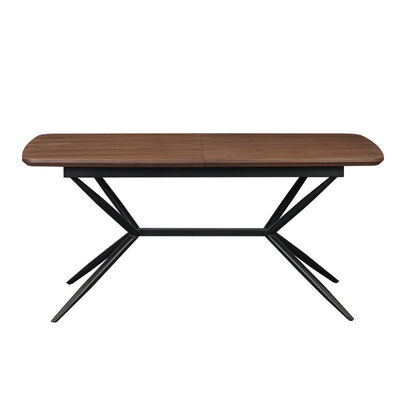 Table à manger rectangulaire minimaliste, meubles de salle à manger, cadre en métal, Table de cuisine, bord vivant, Table à manger moderne en bois, vente en gros