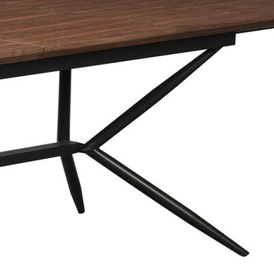 Table à manger rectangulaire minimaliste, meubles de salle à manger, cadre en métal, Table de cuisine, bord vivant, Table à manger moderne en bois, vente en gros
