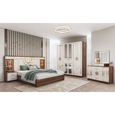 Chine en gros Pas cher Ensemble de meubles de chambre à coucher turcs En bois cadre de luxe King Size Lit Double plein Ensemble de chambre à coucher moderne de luxe